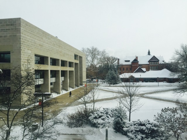 Library & Morrill Hall in winter