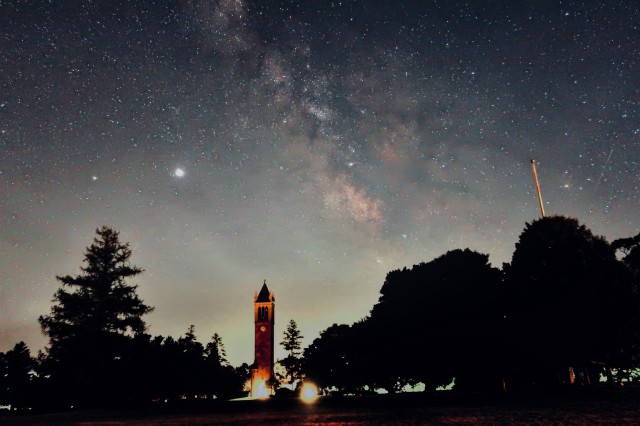 Campanile with the milky way in the background