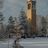 Snowy, sunny campanile