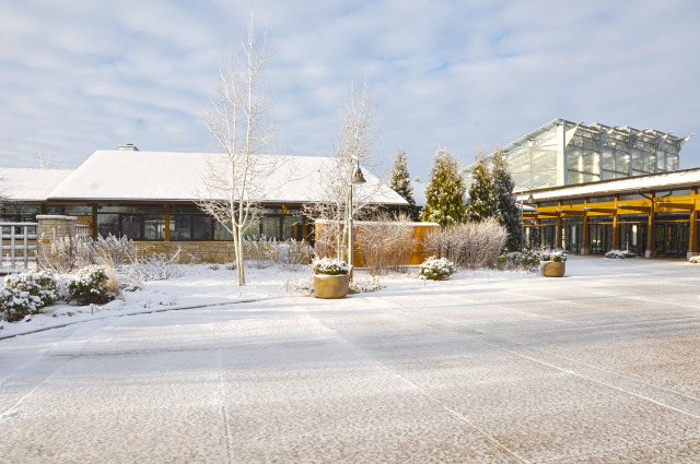 Events Plaza at Reiman Gardens in the winter