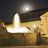 Fountain of the four seasons with the full moon in the background